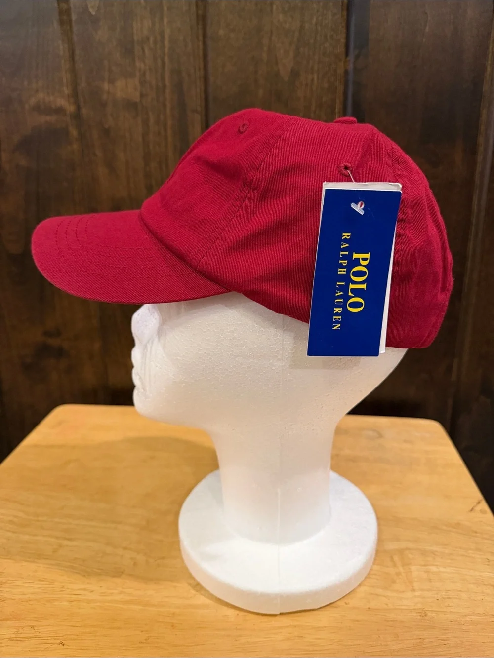 Ralph Lauren Red Baseball Cap with White Polo Pony